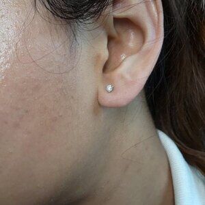 14Kt Gold 3 Prong Martini 0.15Ct Lab Grown Diamond Stud Earrings